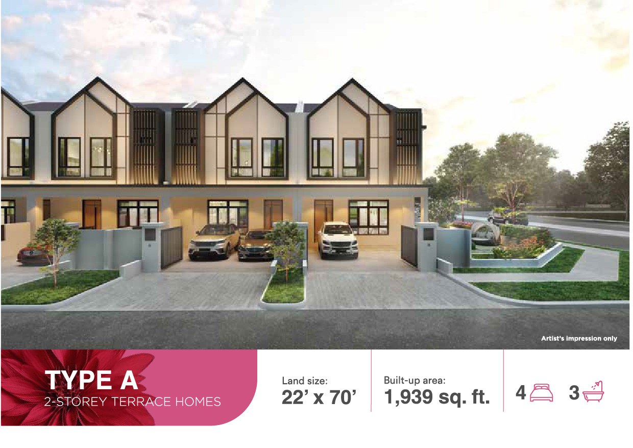 Type A facade and floor plan